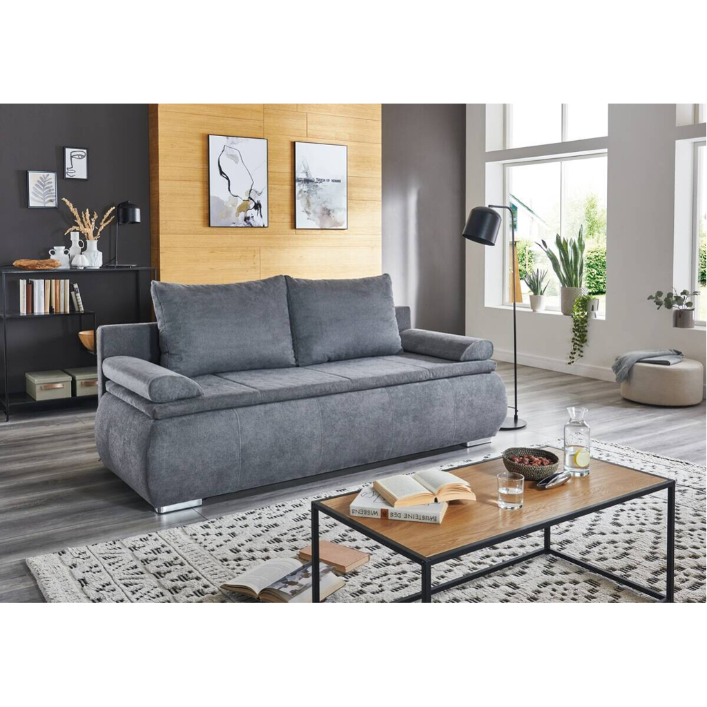 POCO Dauerschlafsofa Lenon grau Microfaser B/H/T: ca. 207x94x90 cm
