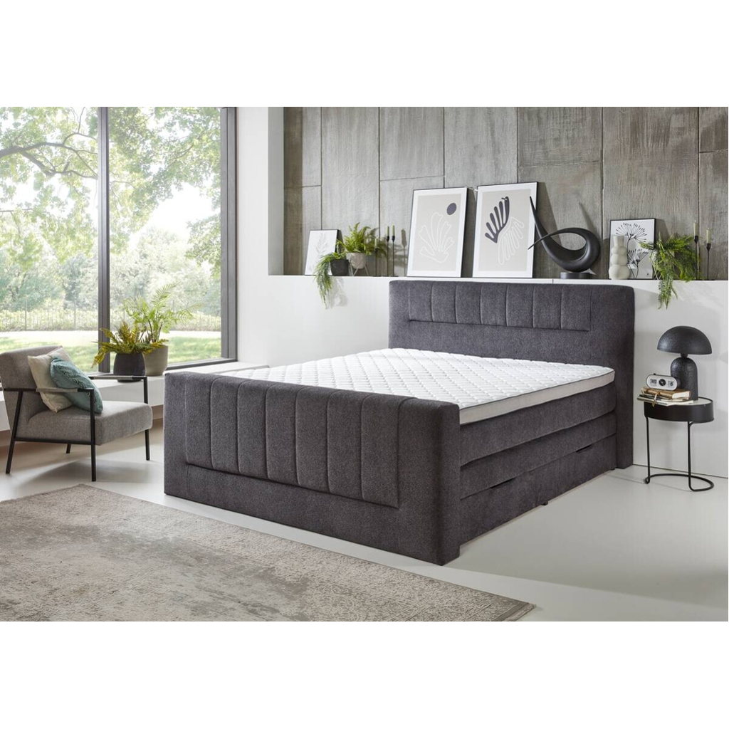 POCO Boxspringbett Kenosha anthrazit Liegefläche B/L: ca. 180x200 cm