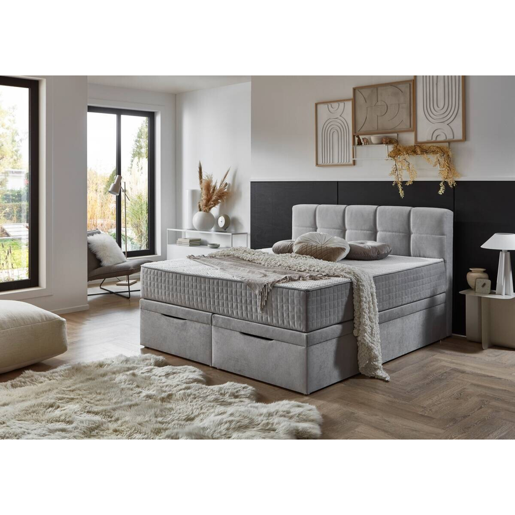 POCO Boxbett Lugano silber Liegefläche B/L: ca. 180x200 cm