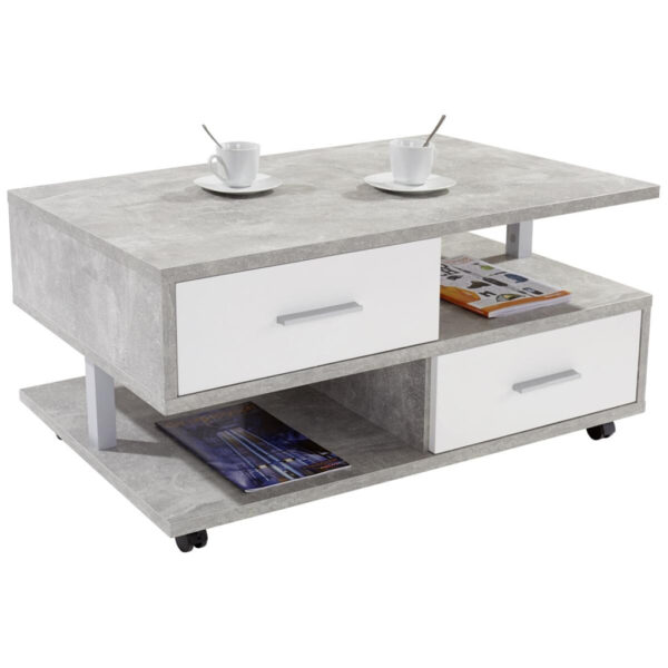 POCO Couchtisch Quattro Beton Optik weiß Nachbildung B/H/T: ca. 105x45x60 cm POCO Couchtisch Quattro Beton Optik weiß Nachbildung B/H/T: ca. 105x45x60 cm