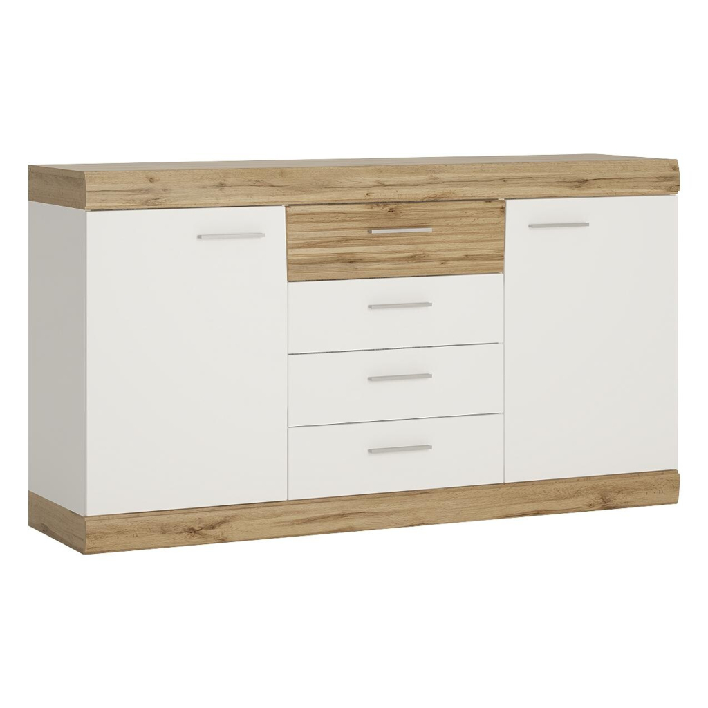 Sideboard Merida
Eiche Wotan Nachbildung weiß Hochglanz B/H/T: ca. 157x87x42 cm