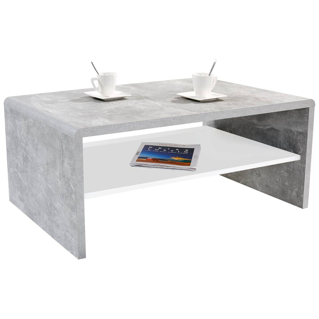 POCO Couchtisch Cala Luna C4T02 Beton Optik Alpinweiß Nachbildung B/H/T: ca. 100x40x59 cm