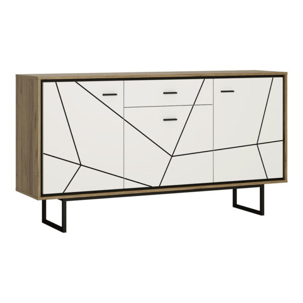 5900355059478 Sideboard Brolo
Eiche Cleveland Nachbildung weiß Hochglanz schwarz B/H/T: ca. 167x90x40 cm