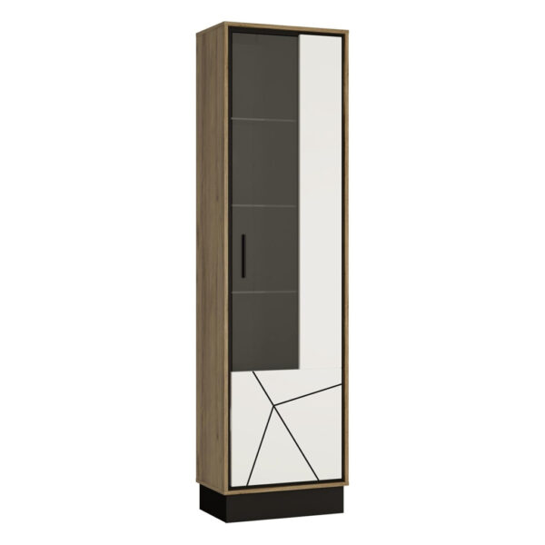 5900355059546 Standvitrine Brolo
Eiche Cartania Nachbildung weiß Hochglanz schwarz B/H/T: ca. 57x209x37 cm