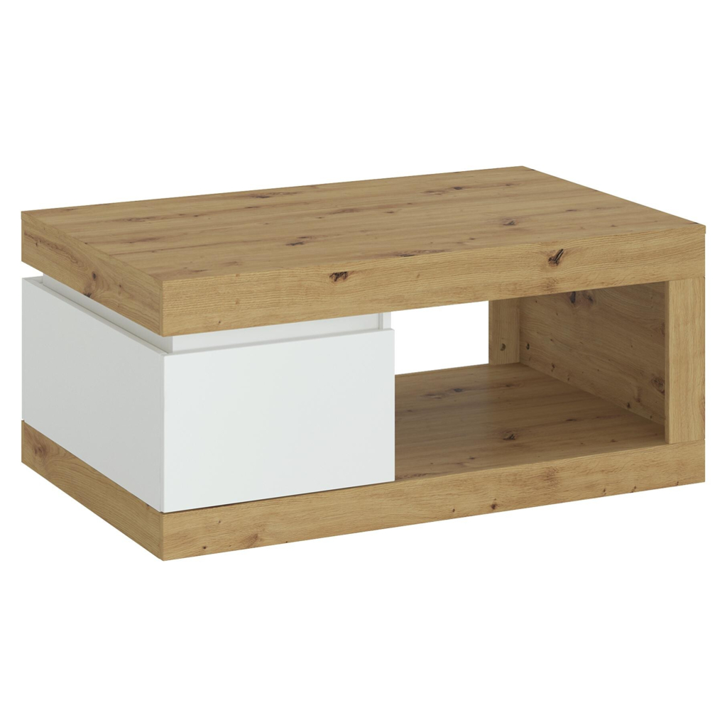 POCO Couchtisch Luci Eiche Artisan Alpinweiß Nachbildung B/H/T: ca. 110x50x70 cm