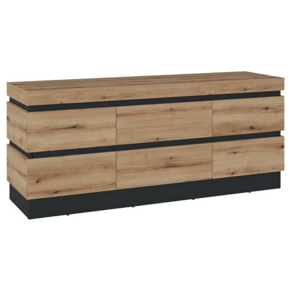 POCO TV-Lowboard Corte Eiche Evoke Coast Nachbildung anthrazit B/H/T: ca. 161x68x45 cm POCO TV-Lowboard Corte Eiche Evoke Coast Nachbildung anthrazit B/H/T: ca. 161x68x45 cm