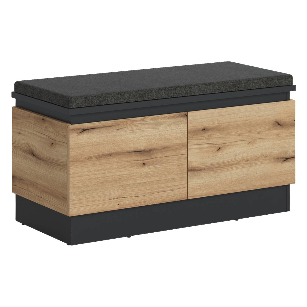POCO Sitzbank Corte Eiche Evoke Coast Nachbildung anthrazit B/H/T: ca. 101x54x45 cm