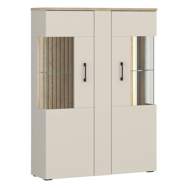 POCO Highboardvitrine Cashmere Eiche Nachbildung Spanplatte B/H/T: ca. 99x138x35 cm POCO Highboardvitrine Cashmere Eiche Nachbildung Spanplatte B/H/T: ca. 99x138x35 cm