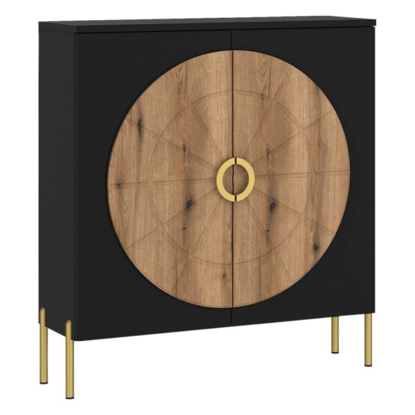 POCO Kommode Hong Kong schwarz matt Eiche Evoke Oak Nachbildung B/H/T: ca. 100x113x38 cm
