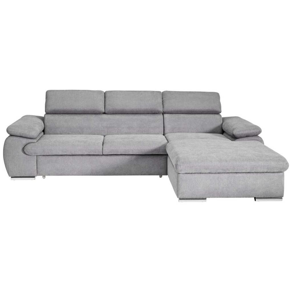 POCO Ecksofa mit Bettfunktion und Bettkasten graubraun