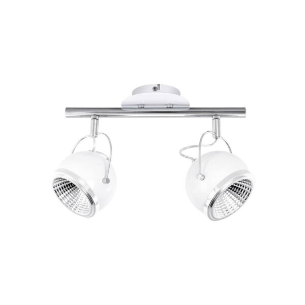 SPOT Light Spotbalken Ball nickel matt weiß Metall B/H/T: ca. 35x23x13 cm GU10 2 Brennstellen