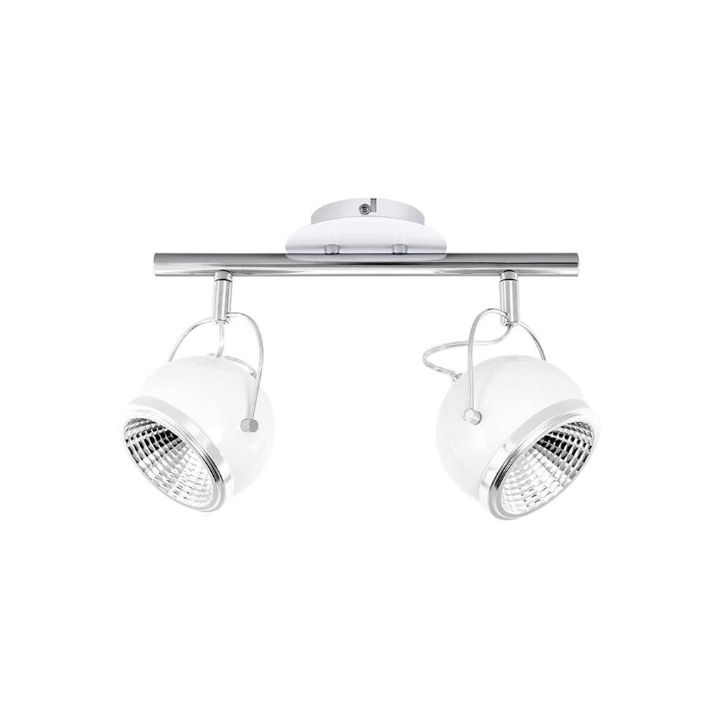 SPOT Light Spotbalken Ball nickel matt weiß Metall B/H/T: ca. 35x23x13 cm GU10 2 Brennstellen