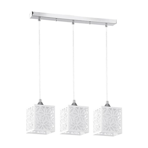 5901602308233 SPOT Light Pendelleuchte Anika
weiß Chrom Metall Glas Kunststoff B/H/T: ca. 53x125x13 cm E27 3 Brennstellen