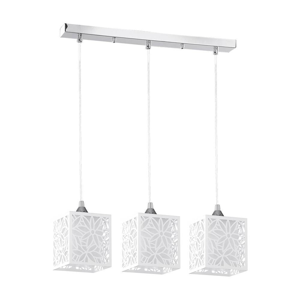 SPOT Light Pendelleuchte Anika
weiß Chrom Metall Glas Kunststoff B/H/T: ca. 53x125x13 cm E27 3 Brennstellen
