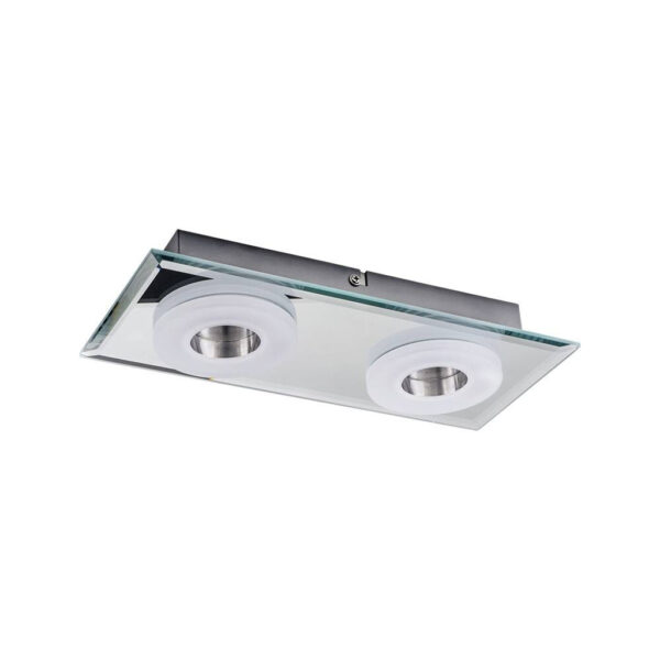 SPOT Light Deckenleuchte Vito Chrom klar Metall Glas B/H/L: ca. 30x5x13 cm 2 Brennstellen SPOT Light Deckenleuchte Vito Chrom klar Metall Glas B/H/L: ca. 30x5x13 cm 2 Brennstellen