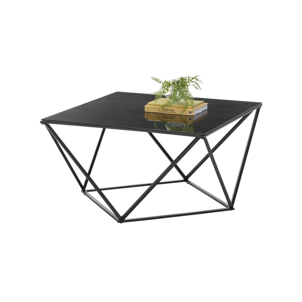 POCO Glascouchtisch Senta schwarz B/H/T: ca. 80x45x80 cm