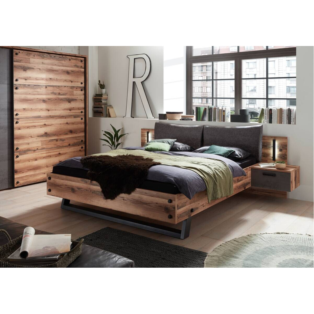 POCO Bettanlage Dover Alpin Lodge Nachbildung Betonoxid Optik B/H/T: ca. 289,4x96,3x215,5 cm