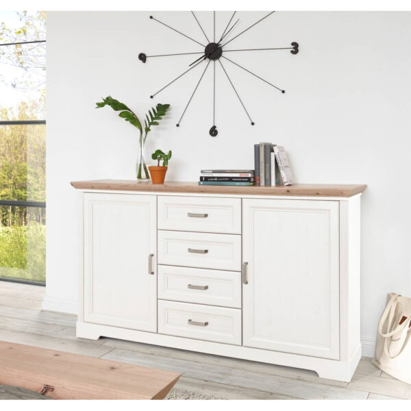 POCO Kommode Jasmin Eiche Artisan Nachbildung weiß Pinie Nachbildung B/H/T: ca. 164x90x41 cm POCO Kommode Jasmin Eiche Artisan Nachbildung weiß Pinie Nachbildung B/H/T: ca. 164x90x41 cm