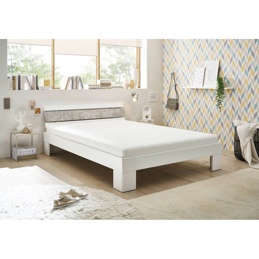 POCO Futonbett Lyon weiß Beton Optik Liegefläche B/L: ca. 140x200 cm