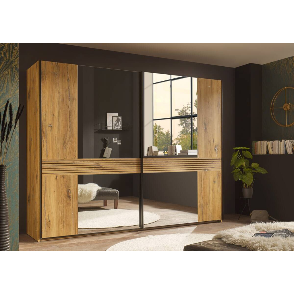 POCO Schwebetürenschrank Trattino Oak B/H/T: ca. 270x210x61 cm