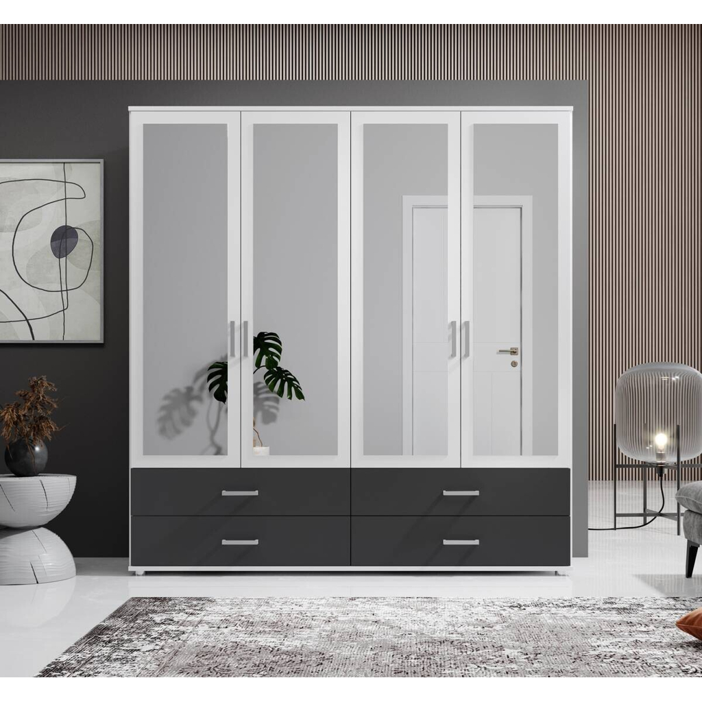 POCO Kleiderschrank Ivar weiß B/H/T: ca. 181x190x51 cm