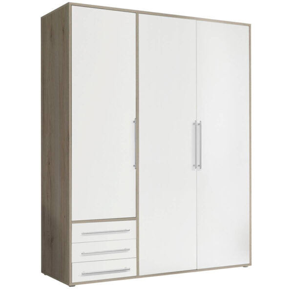 POCO Kleiderschrank Lyss Eiche San-Remo Nachbildung weiß B/H/T: ca. 155x194x58 cm
