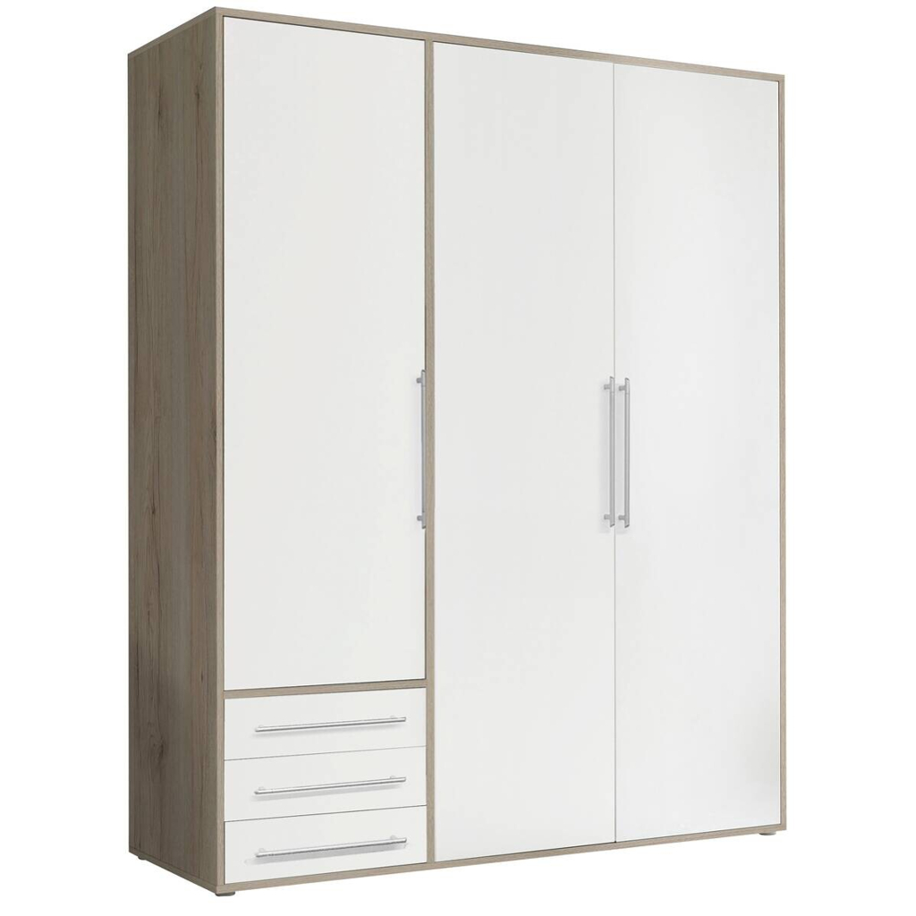 POCO Kleiderschrank Lyss Eiche San-Remo Nachbildung weiß B/H/T: ca. 155x194x58 cm