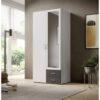 POCO Kleiderschrank Base 2 weiß Graphit B/H/T: ca. 81x176x51 cm