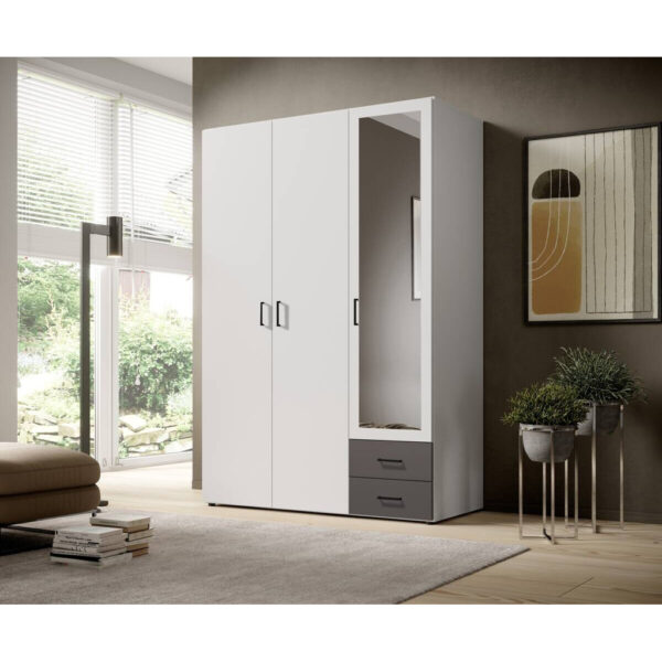 POCO Kleiderschrank Base 3 weiß B/H/T: ca. 121x176x51 cm