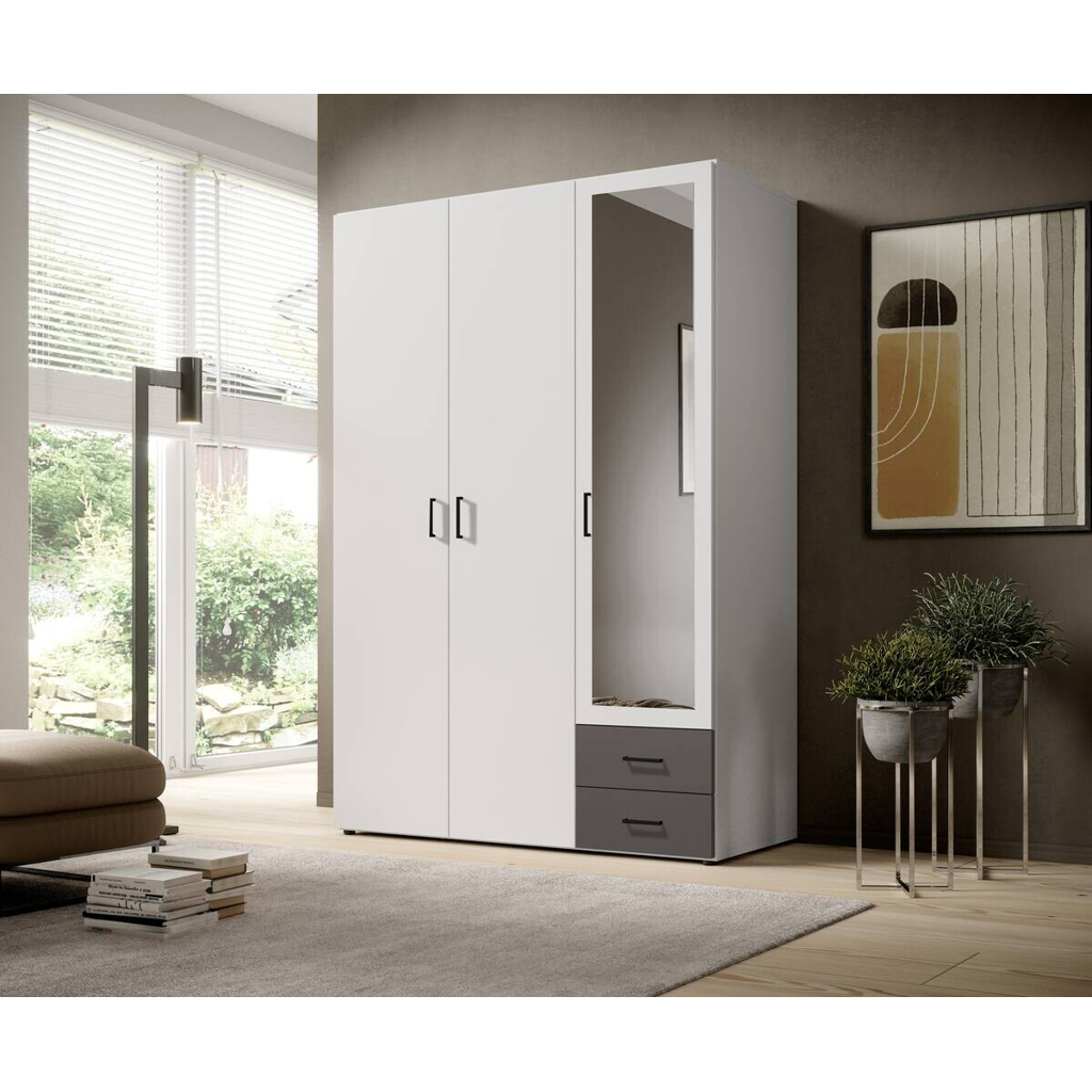 POCO Kleiderschrank Base 3 weiß B/H/T: ca. 121x176x51 cm