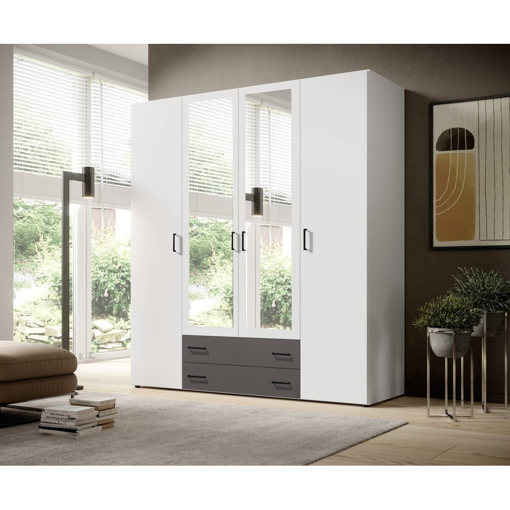 POCO Kleiderschrank Base 4 weiß B/H/T: ca. 161x176x51 cm