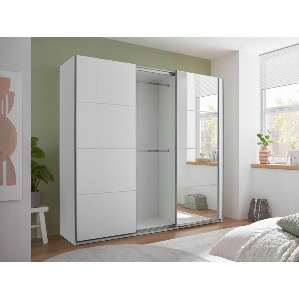 POCO Schwebetürenschrank Carano weiß B/H/T: ca. 215x204x60 cm