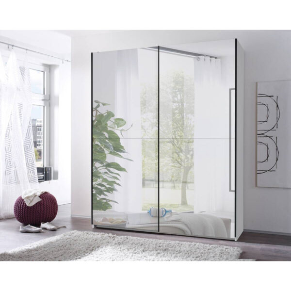 POCO Schwebetürenschrank Noemi weiß B/H/T: ca. 215x210x60 cm