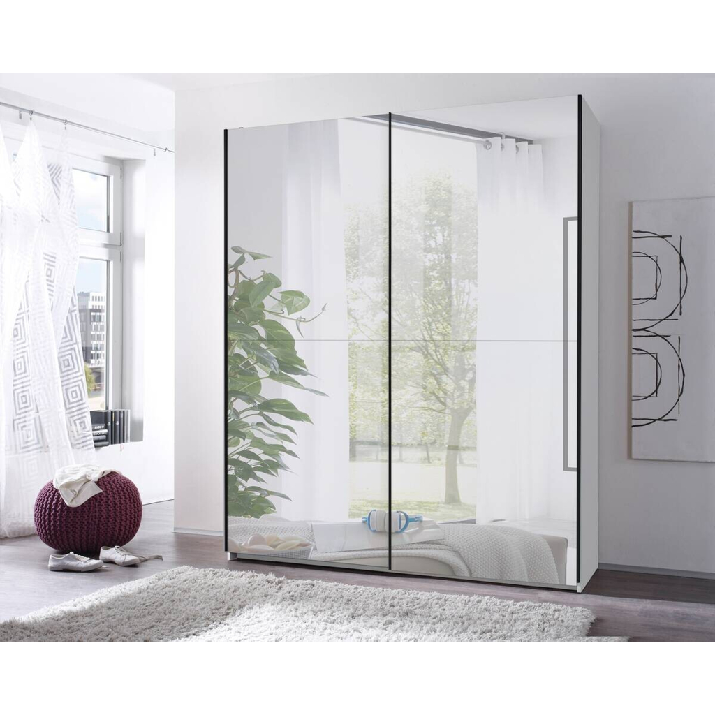 POCO Schwebetürenschrank Noemi weiß B/H/T: ca. 215x210x60 cm