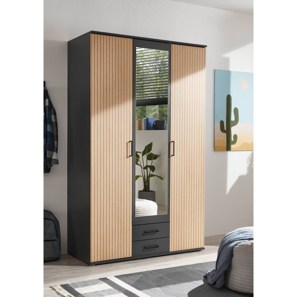 POCO Kleiderschrank Laurie Graphit B/H/T: ca. 120x196x54 cm