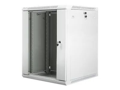 Lanberg Schrank Netzwerkschrank – geeignet für Wandmontage – Grau, RAL 7035 – 15U – 48.3 cm (19″)