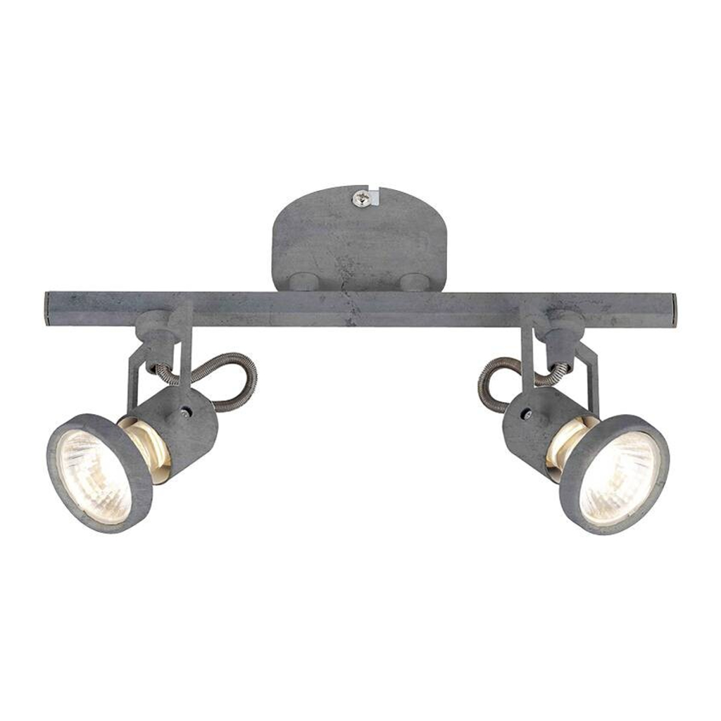 SPOT Light Spotbalken Concreto Beton Metall B/H/T: ca. 28x15x8 cm GU10 2 Brennstellen