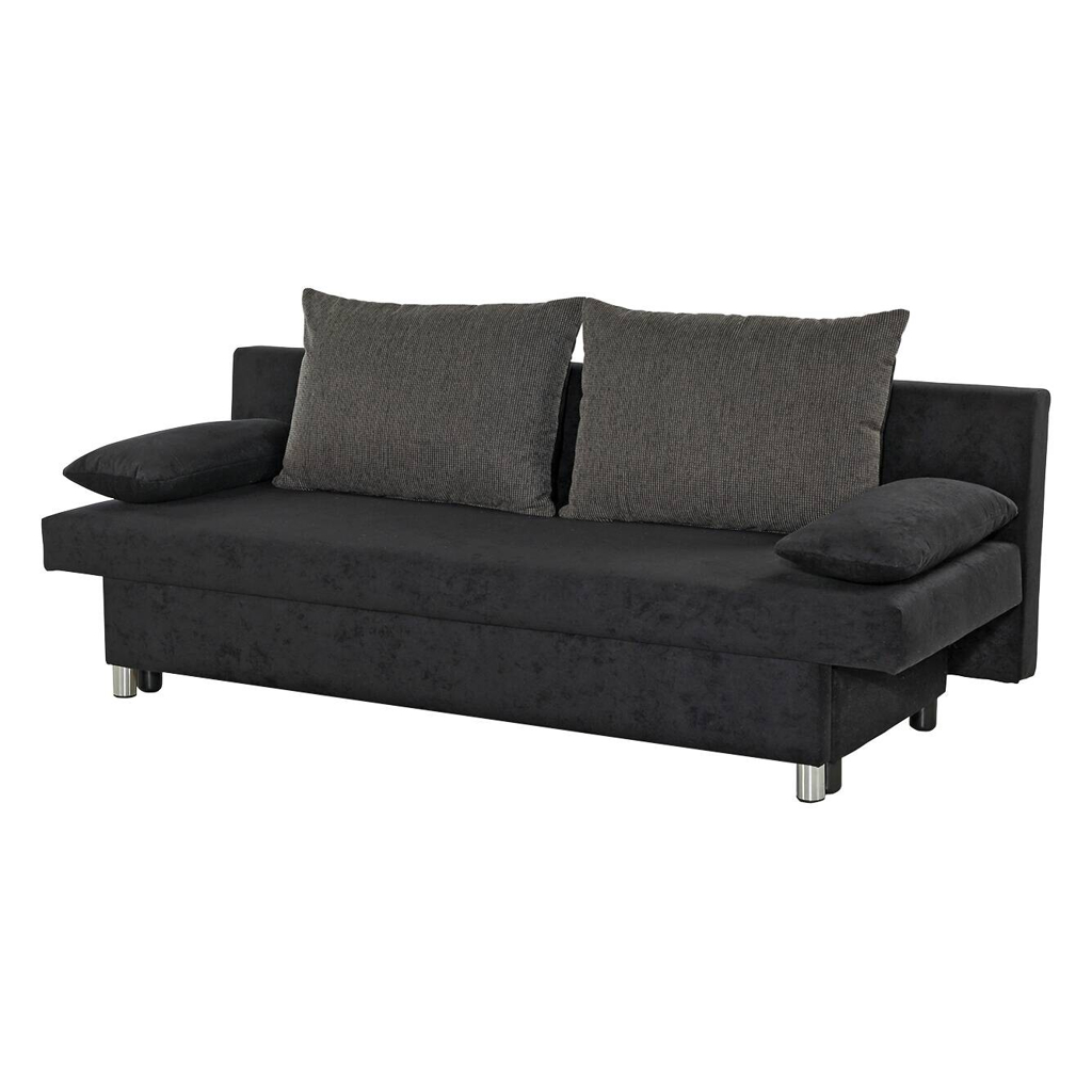 POCO Schlafsofa grauschwarz Microfaser B/H/T: ca. 191x82x80 cm