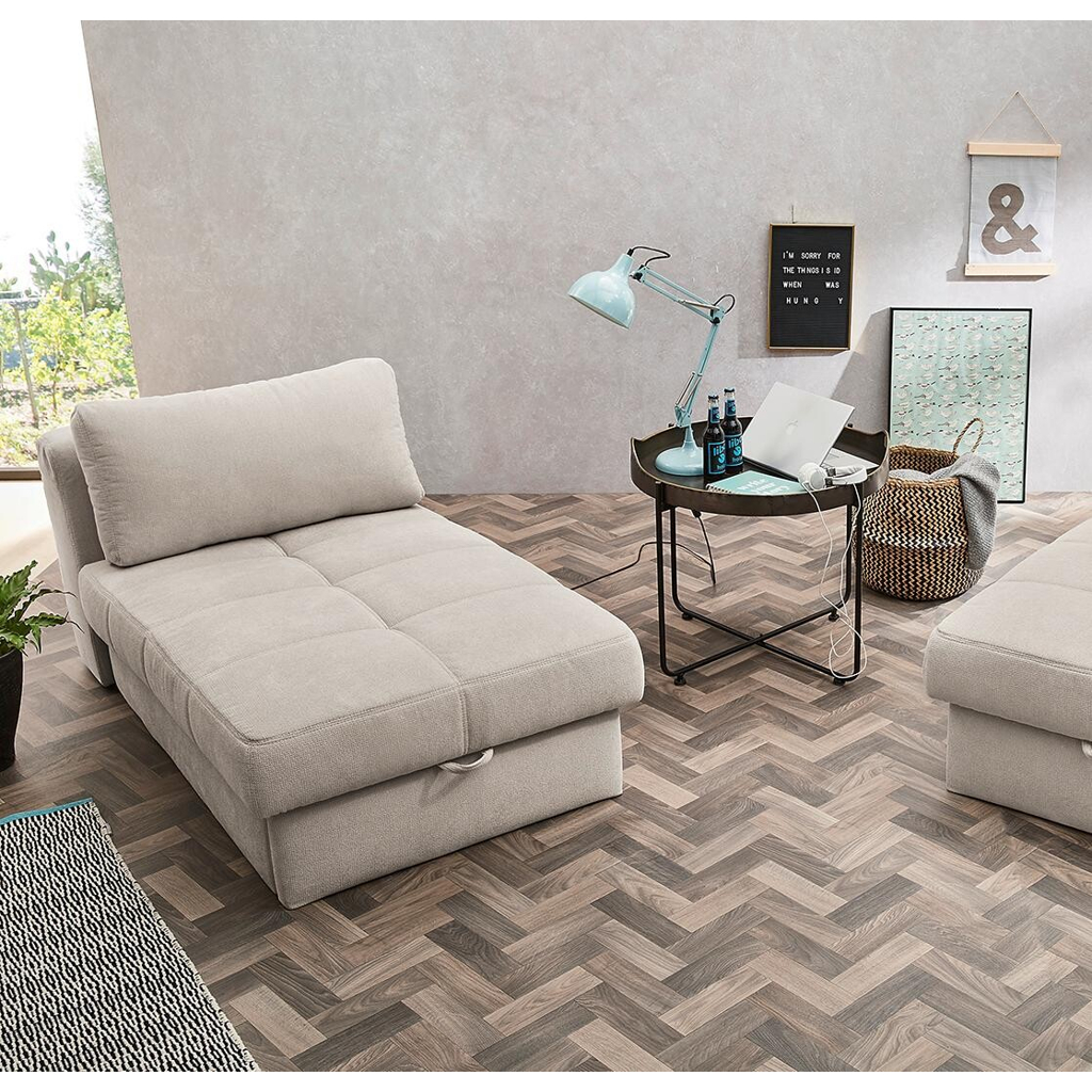 POCO Recamiere beige Microfaser B/H/T: ca. 93x205x78 cm