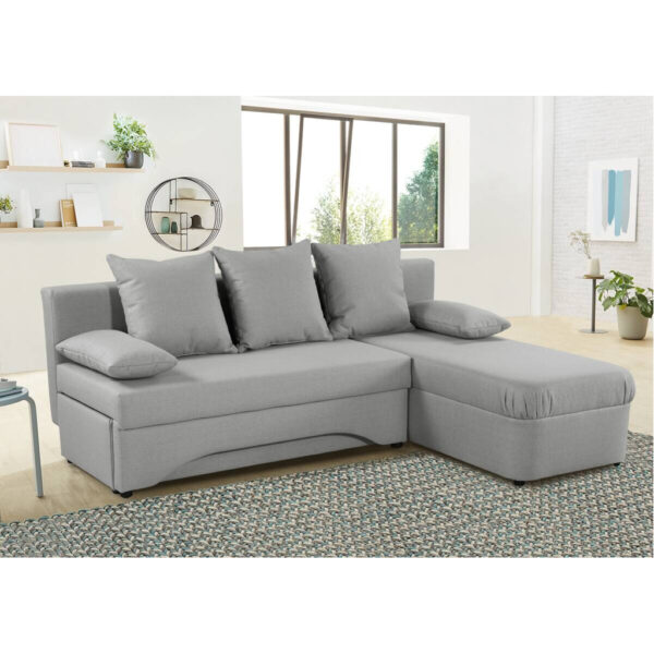 POCO Ecksofa mit Bettfunktion und Bettkasten hellgrau Flachgewebe B/H/T: ca. 191x70x142 cm POCO Ecksofa mit Bettfunktion und Bettkasten hellgrau Flachgewebe B/H/T: ca. 191x70x142 cm