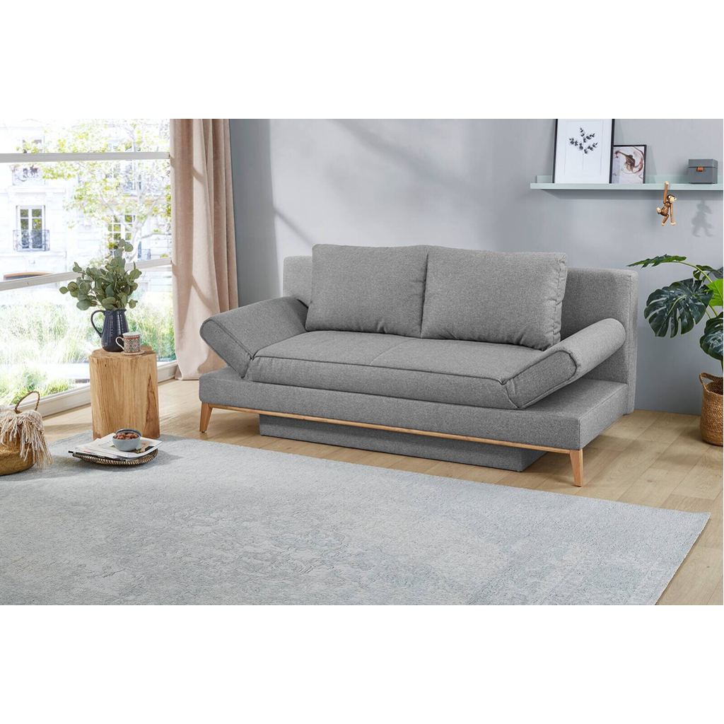 POCO Schlafsofa grau Microfaser B/H/T: ca. 198x87x92 cm