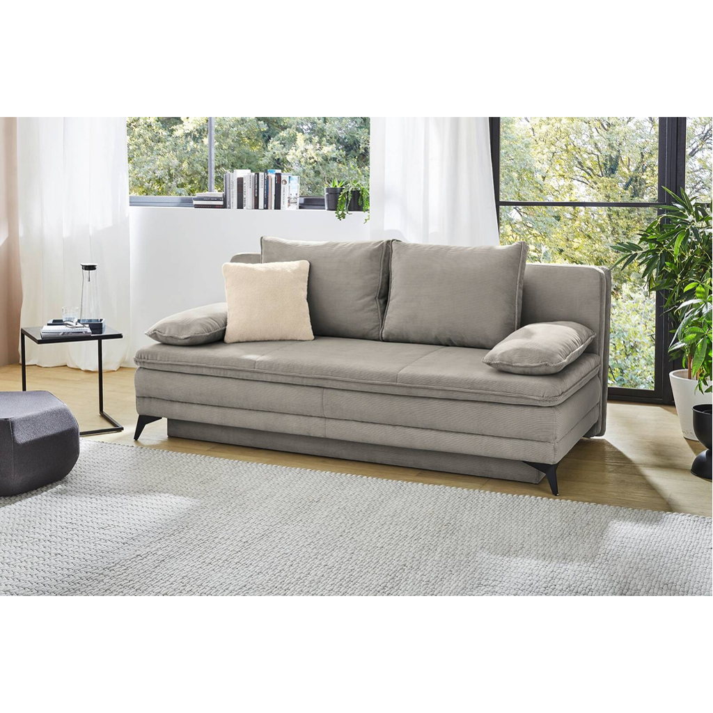 POCO Dauerschlafsofa grau Microfaser B/H/T: ca. 202x87x106 cm