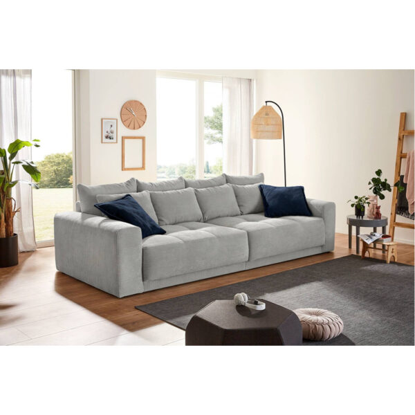 POCO Big Sofa hellgrau Microfaser B/H/T: ca. 298x80x135 cm