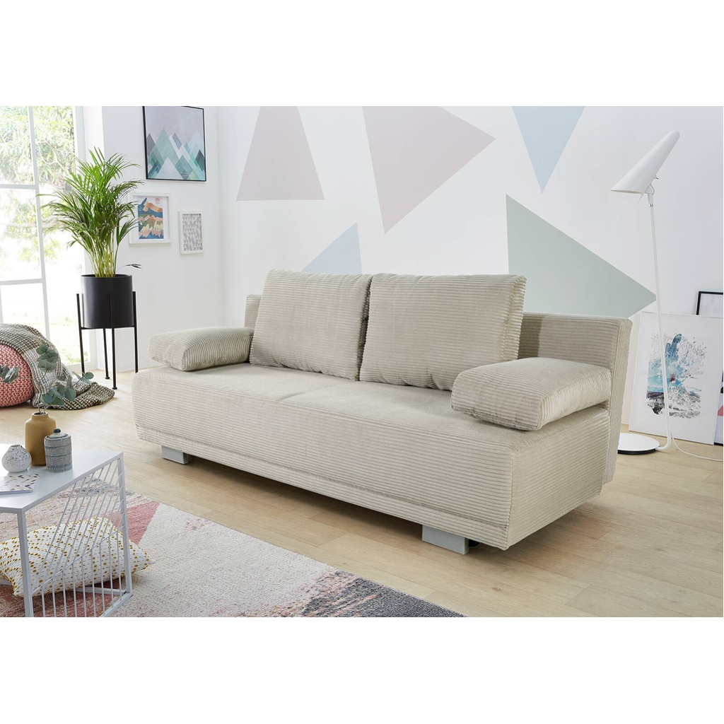 POCO Schlafsofa Greige Microfaser B/H/T: ca. 196x78x82 cm