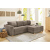 POCO Ecksofa mit Bettfunktion und Bettkasten taupe Velourstoff B/H/T: ca. 288x86x186 cm