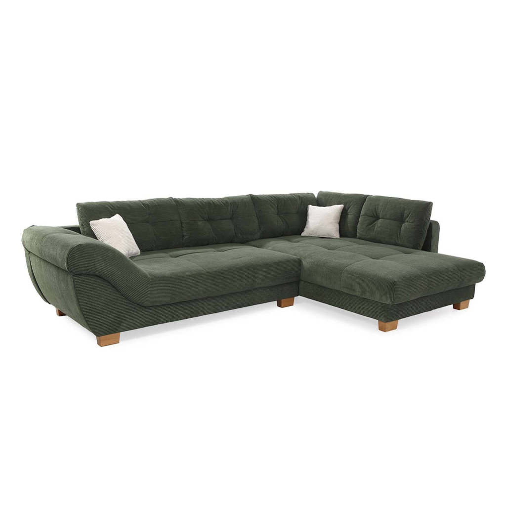 POCO Ecksofa grün Microfaser B/H/T: ca. 346x90x221 cm