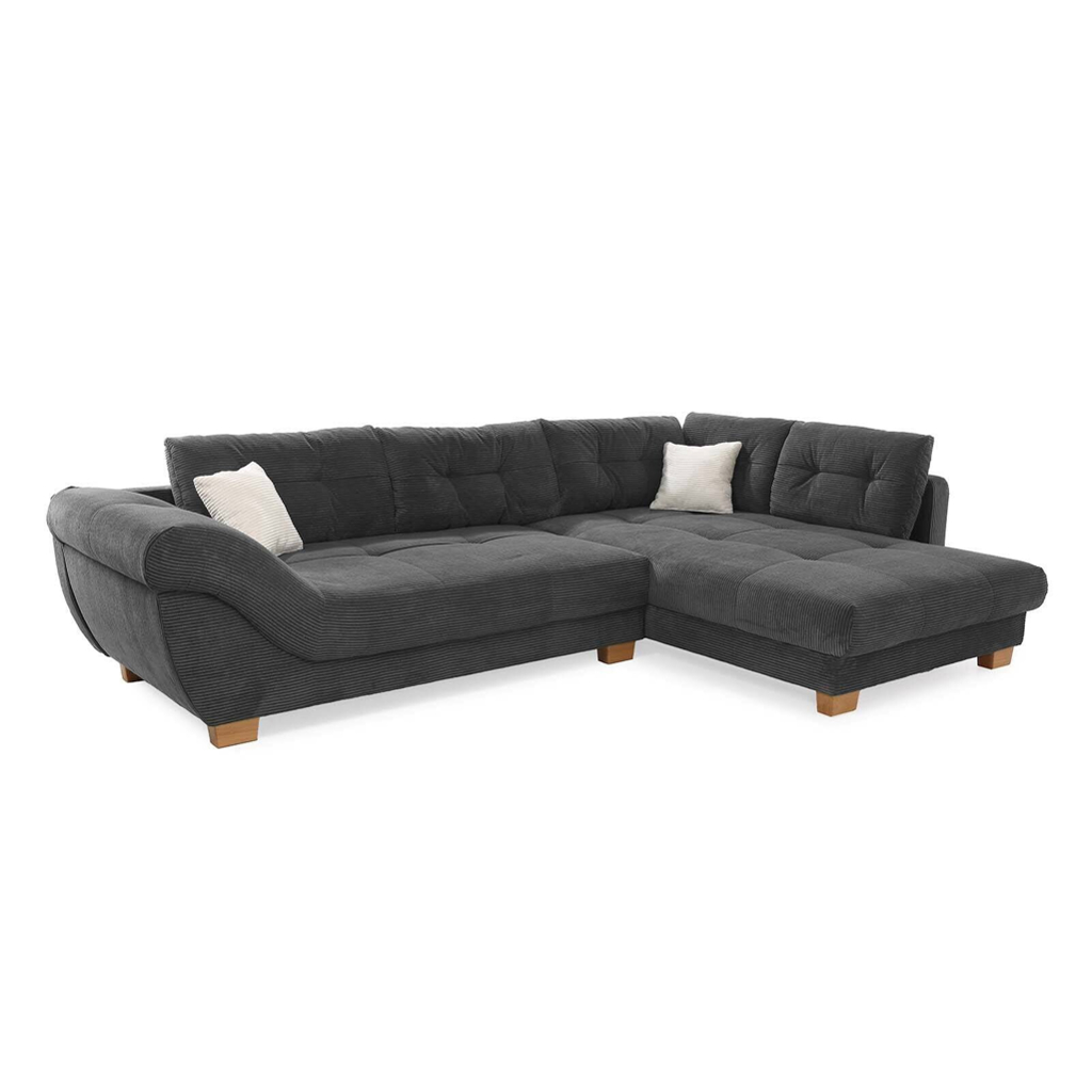 POCO Ecksofa grau Microfaser B/H/T: ca. 346x90x221 cm