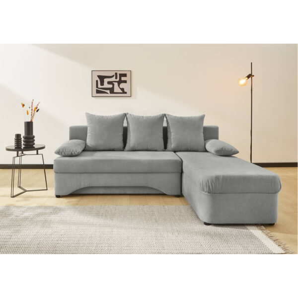 POCO Ecksofa mit Bettfunktion und Bettkasten hellgrau Microfaser B/H/T: ca. 191x70x142 cm POCO Ecksofa mit Bettfunktion und Bettkasten hellgrau Microfaser B/H/T: ca. 191x70x142 cm