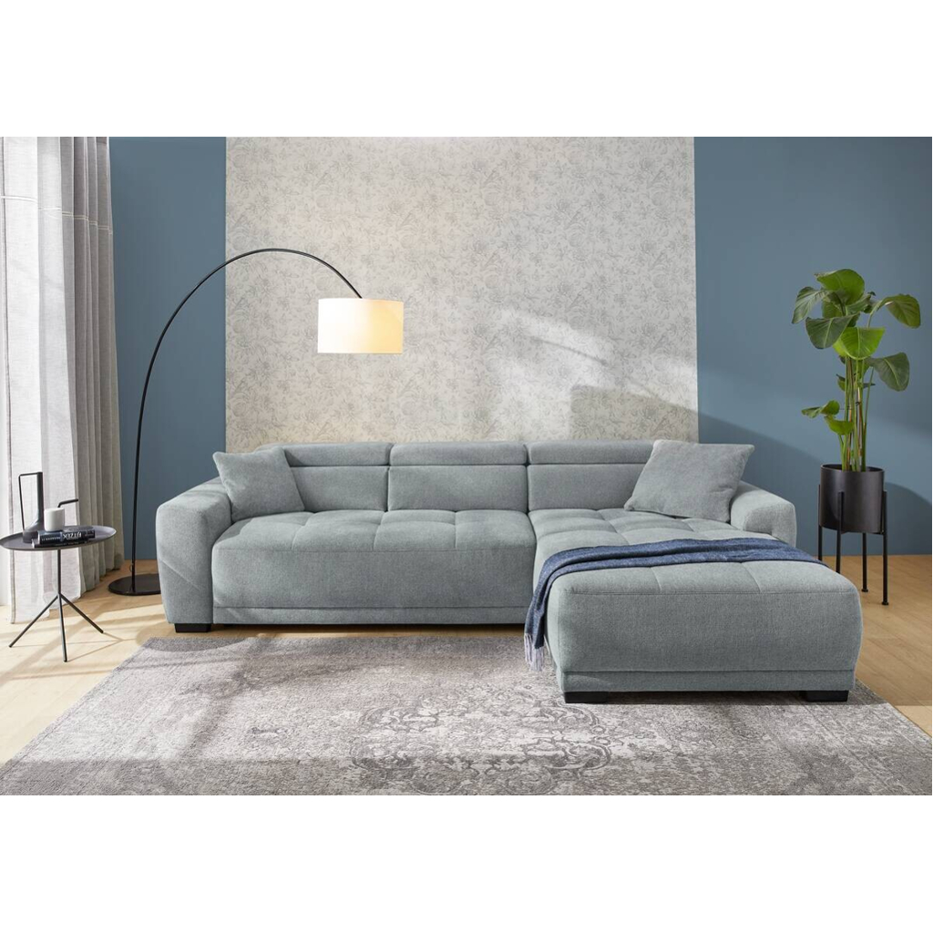 POCO Ecksofa mit elektrischer Sitztiefenverstellung grau Microfaser B/H/T: ca. 296x105x200 cm