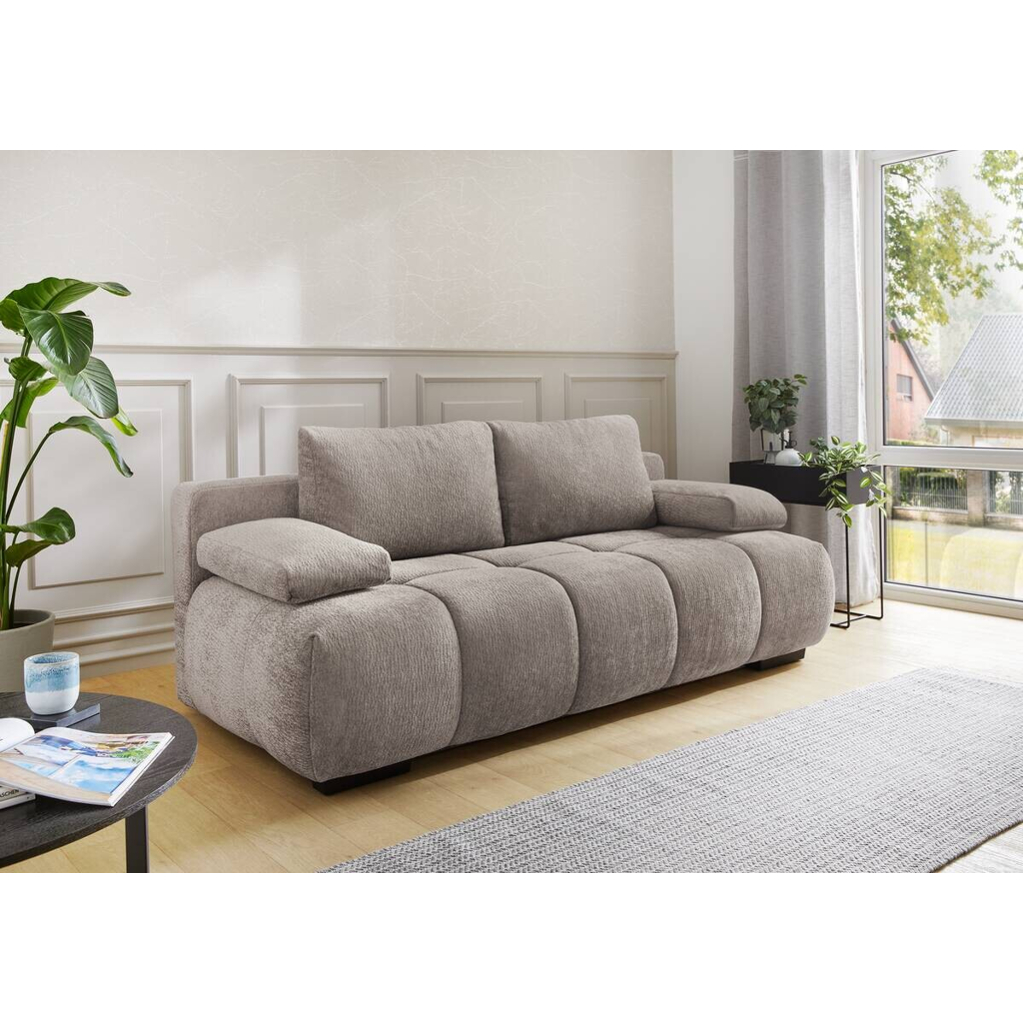 POCO Schlafsofa Greige Polyester B/H/T: ca. 213x86x101 cm